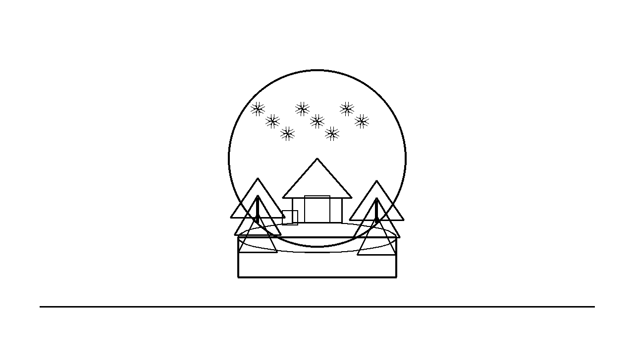 Snow Globe Village Coloring Page