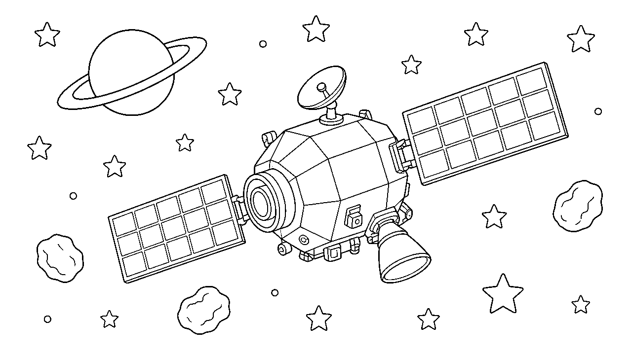 Space Probe Antenna Coloring Page