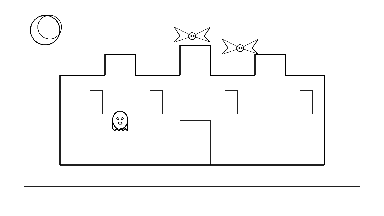 Spooky Castle Night Coloring Page