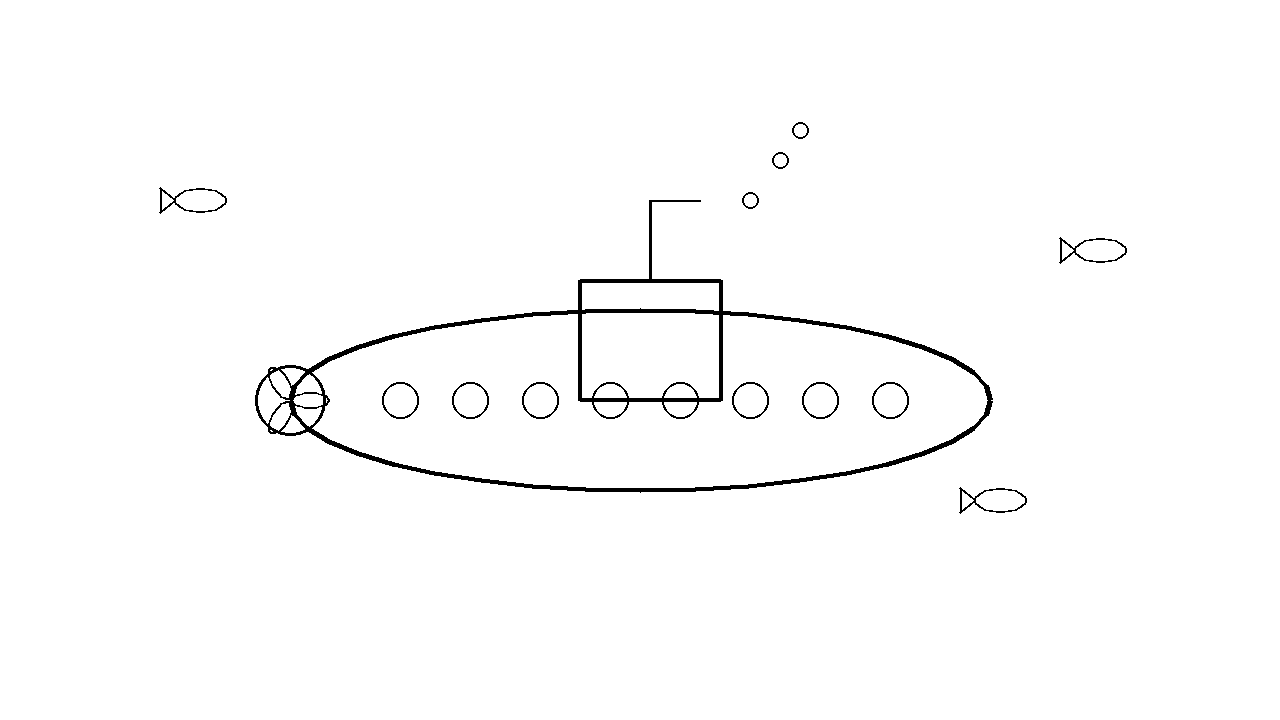Submarine Underwater Coloring Page