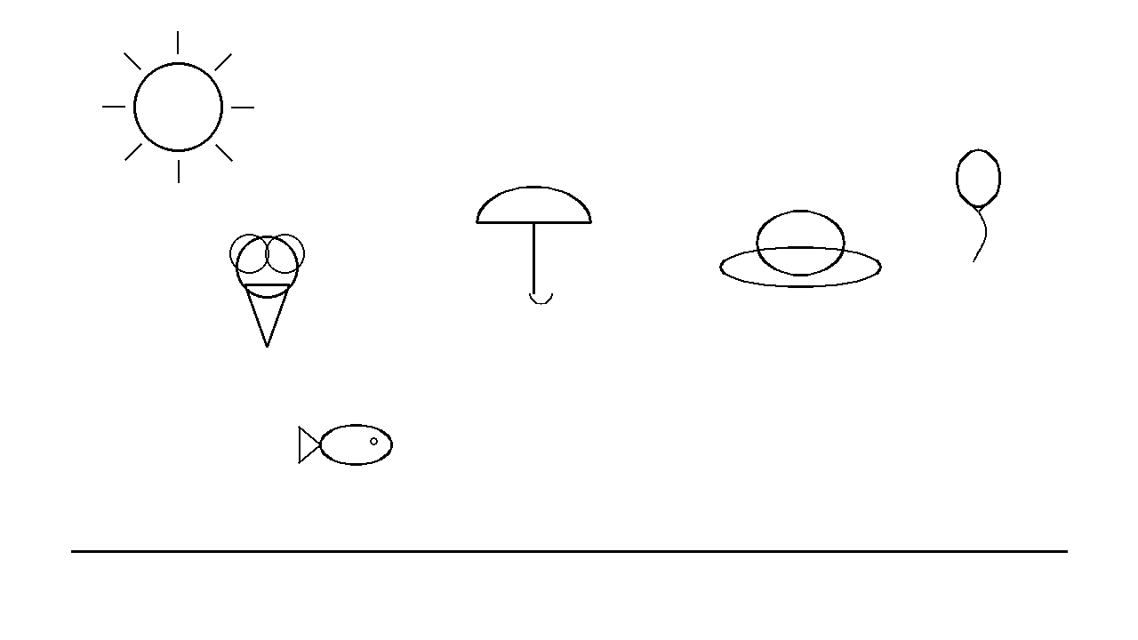 Summer Fun Collage Coloring Page