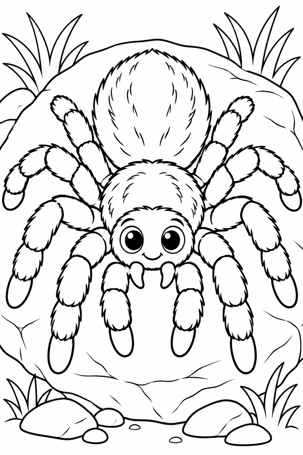 Tarantula Close-Up Coloring Page