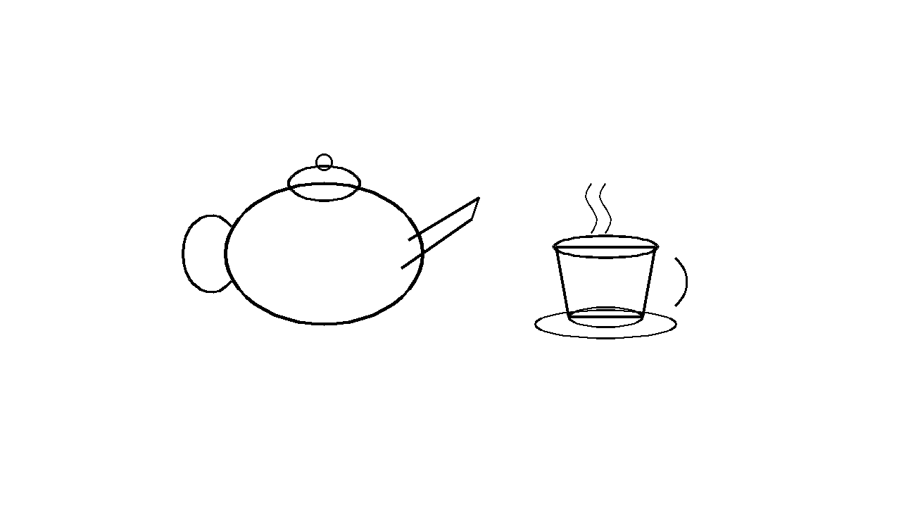 Tea Pot And Cup Coloring Page