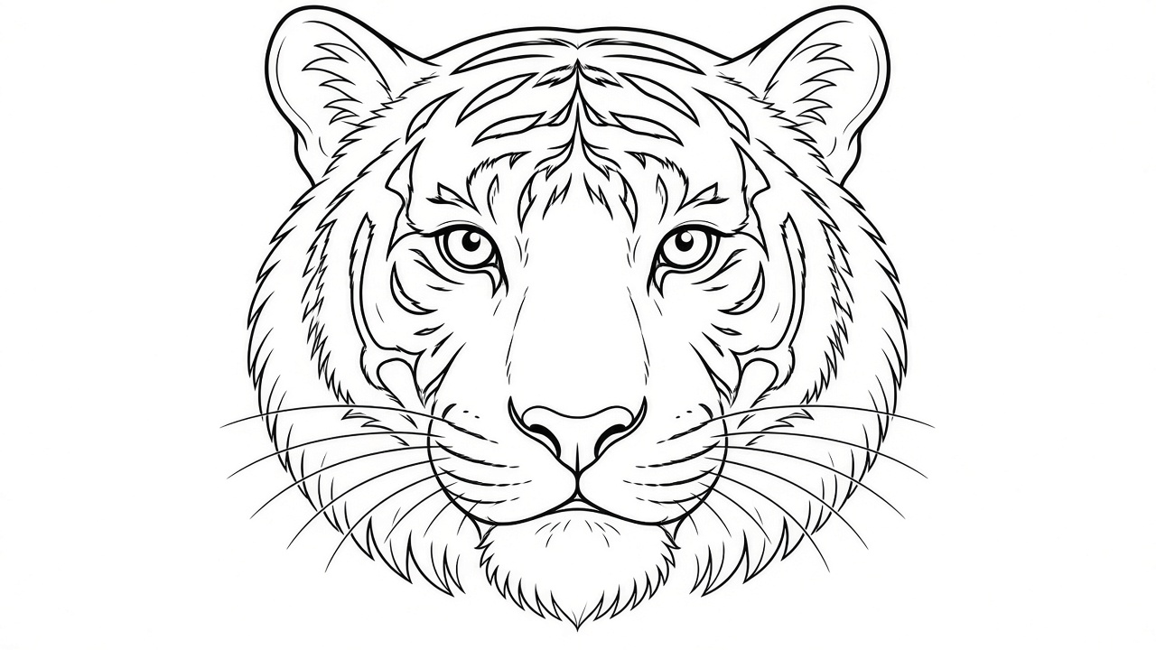 Tiger Face Coloring Page
