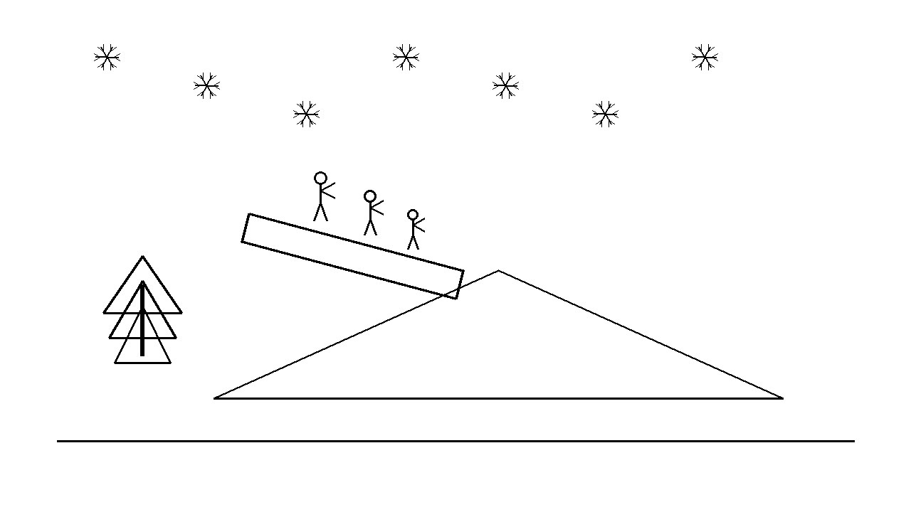 Toboggan Family Hill Coloring Page