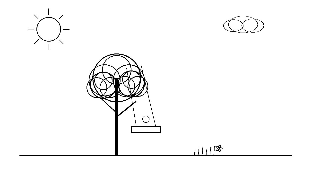 Tree Swing Fun Coloring Page
