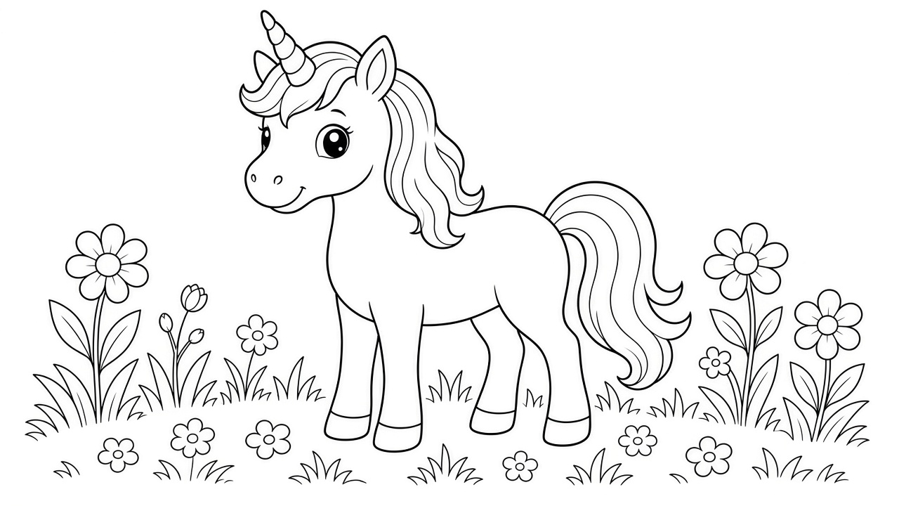 Unicorn in Meadow