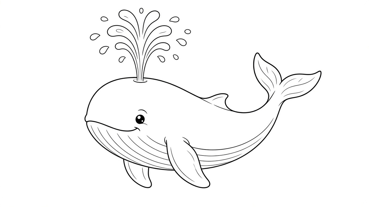 Whale Spout Coloring Page