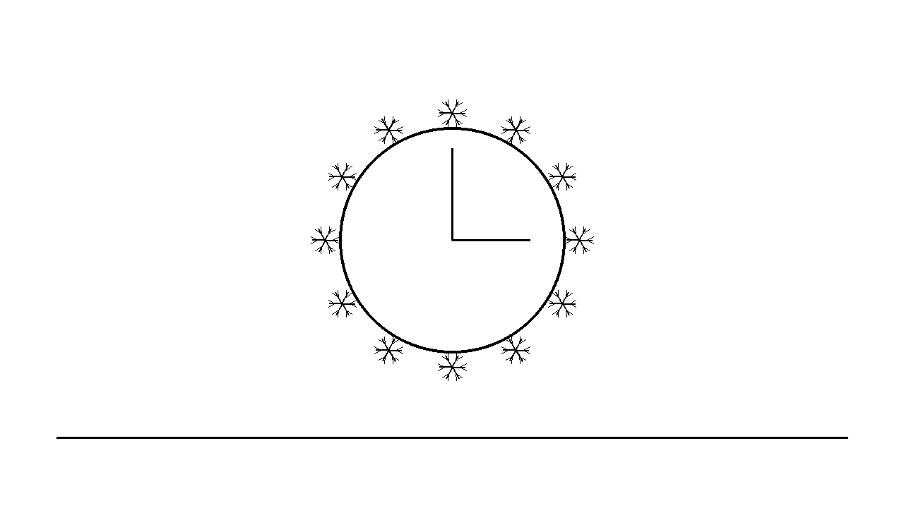 Winter Clock Snow Coloring Page