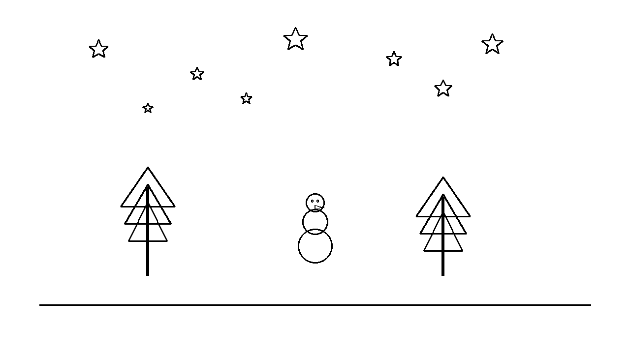 Winter Star Night Coloring Page