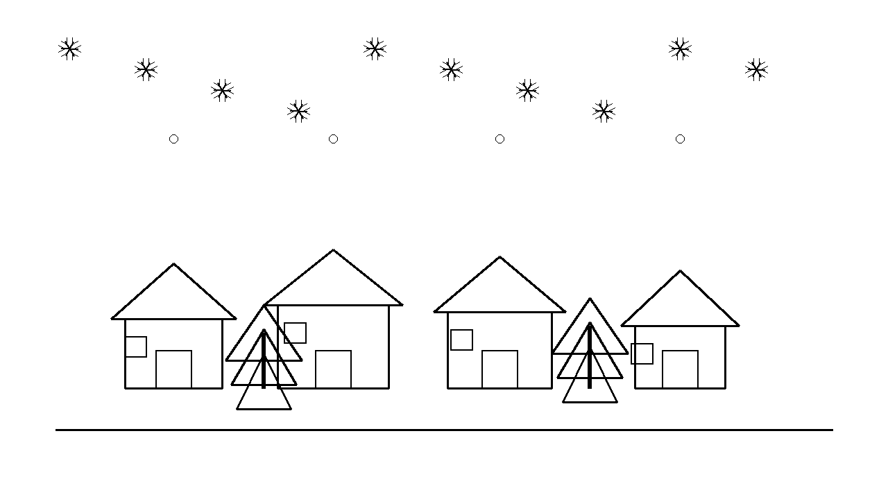 Winter Village Lights Coloring Page