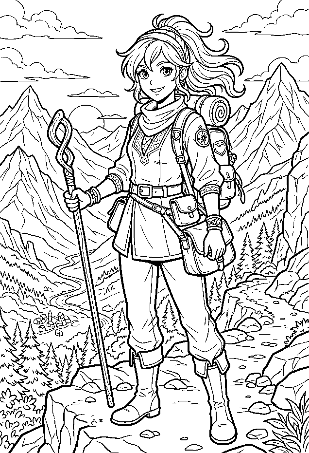 Fantasy Adventurer with a Staff