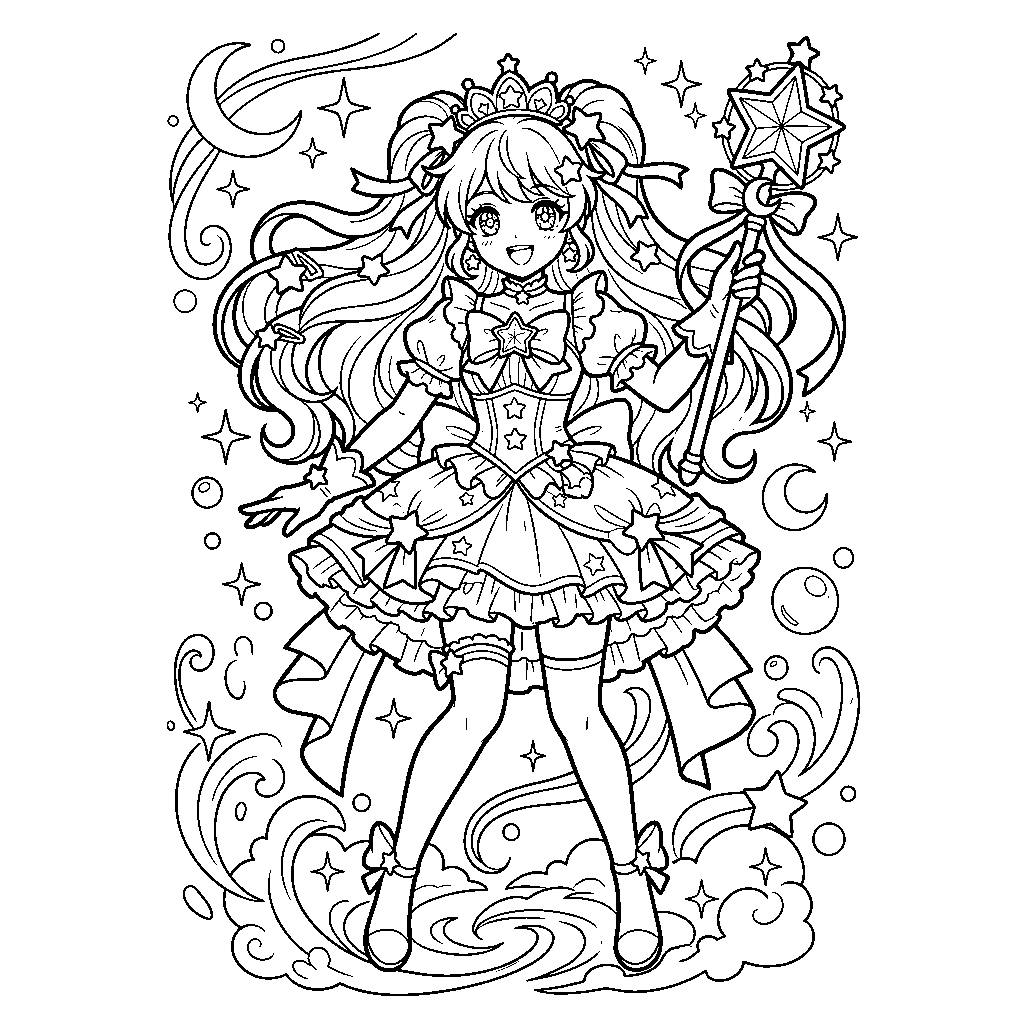 Magical Girl with Stars