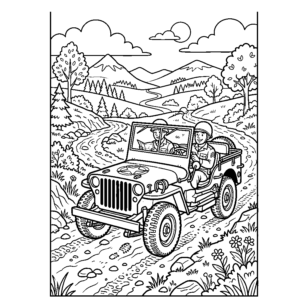Army Jeep in the Mountains
