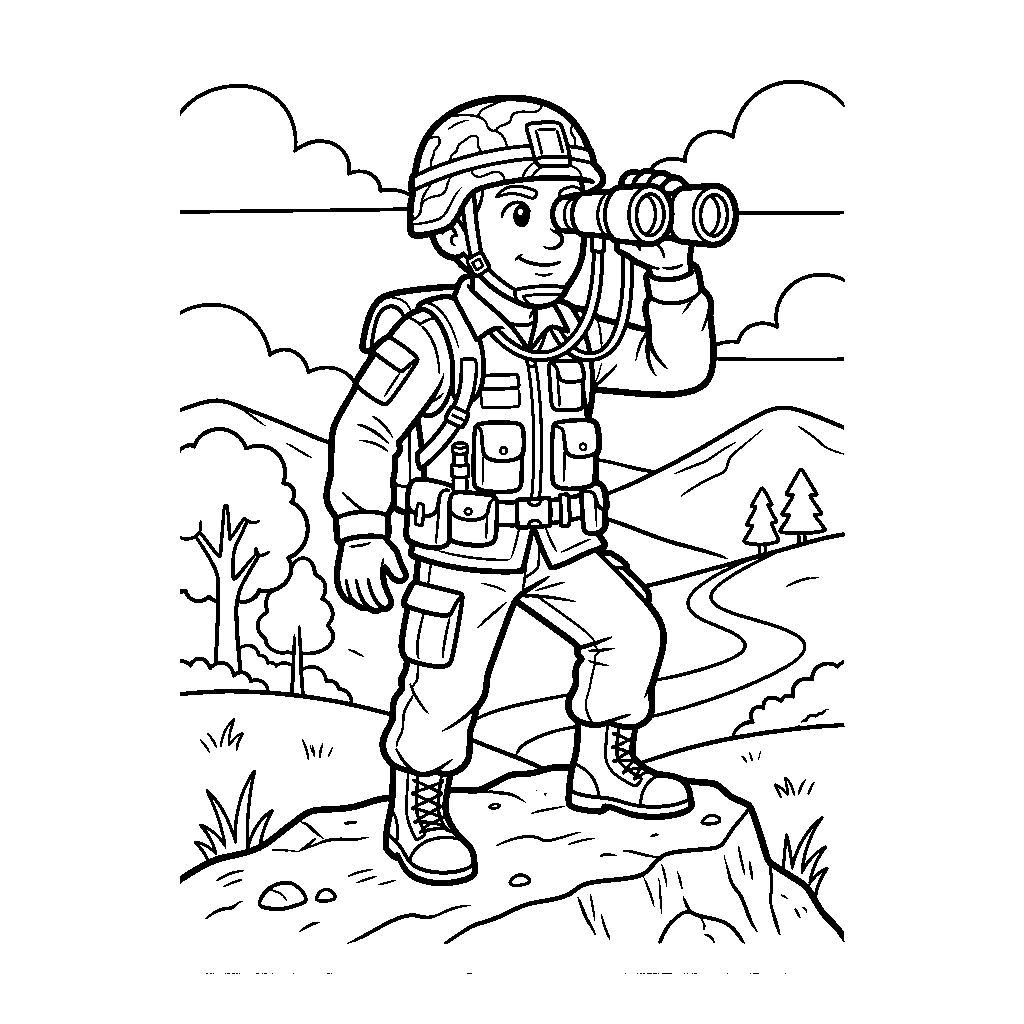 Soldier with Binoculars