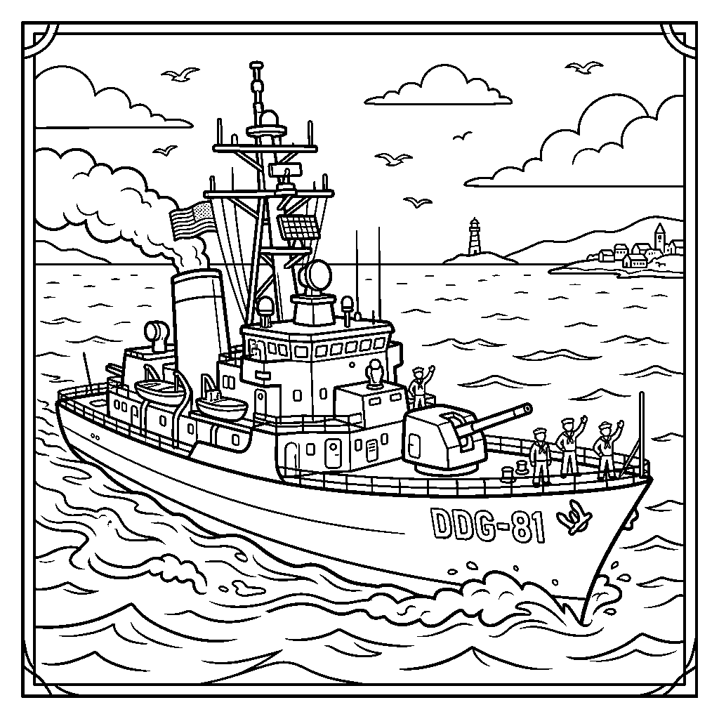 Warship at Sea