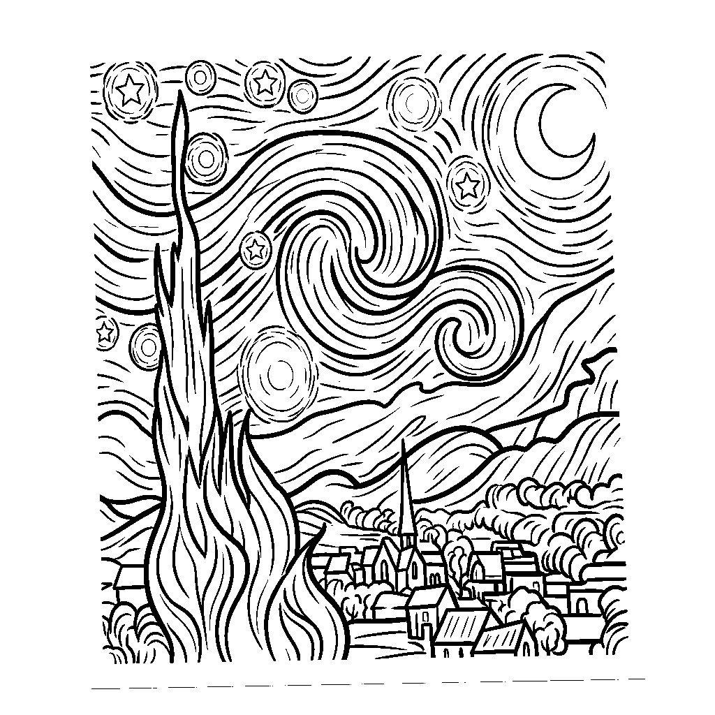 The Starry Night by Vincent van Gogh