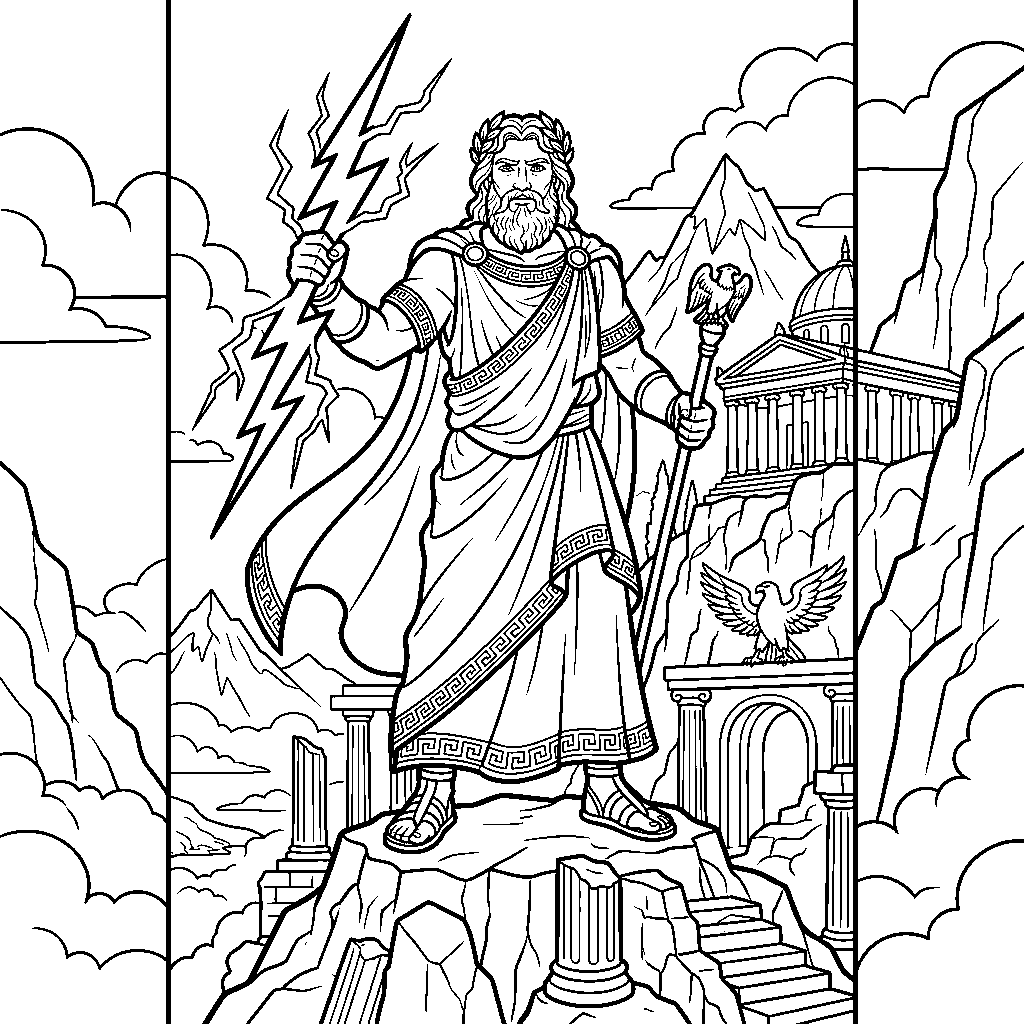 Zeus with a Lightning Bolt
