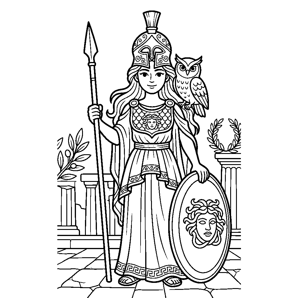 Athena with a Shield and Spear