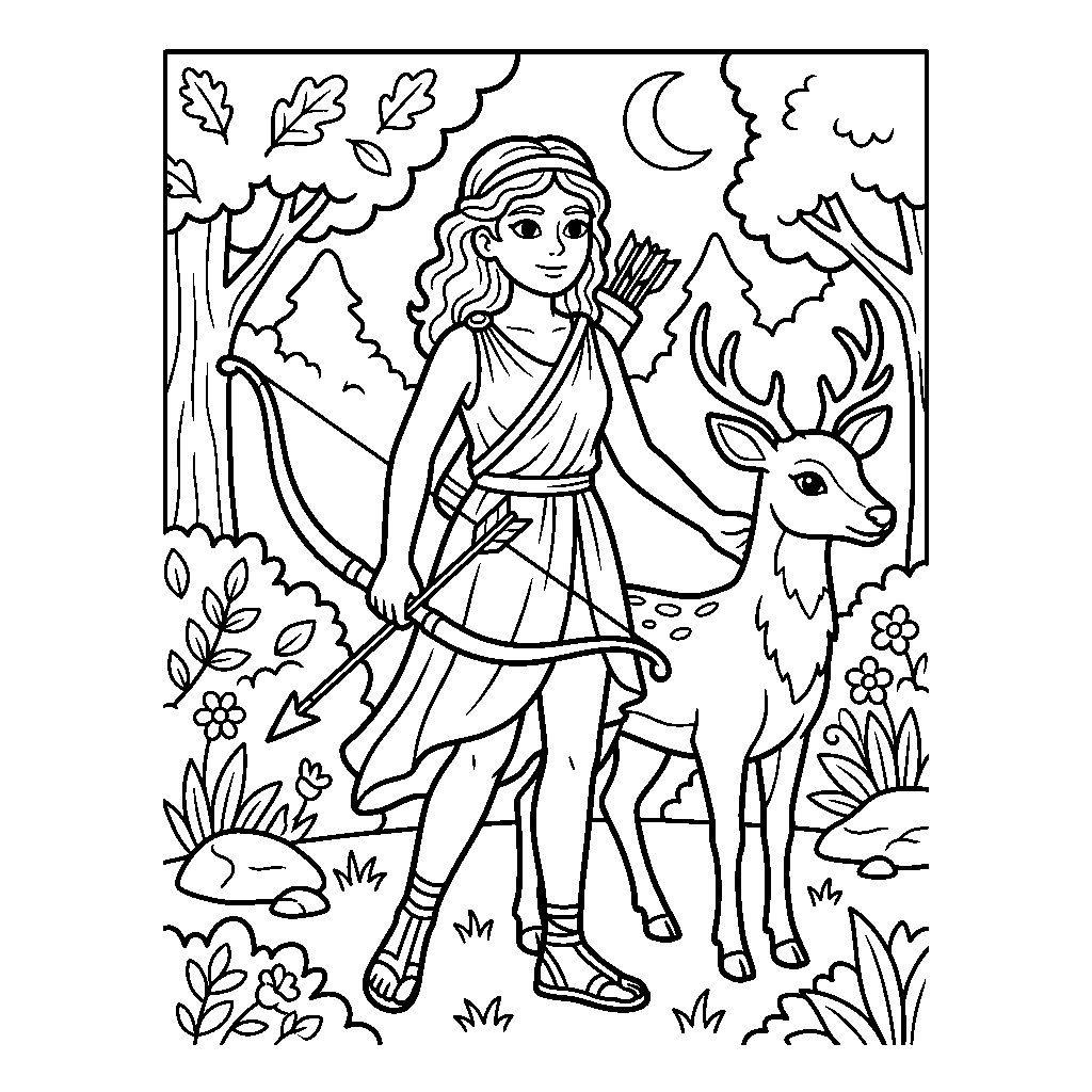 Artemis and a Deer